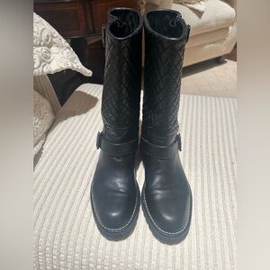 Chanel Women's Quilted Napa Leather Motorcycle Boots - MSRP $1495